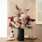 Blush Romance Luxe Pink Artificial Flower Arrangement realistic artificial flower arrangement – product view 2
