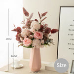 Blush Romance Luxe Pink Artificial Flower Arrangement realistic artificial flower arrangement – product view 7