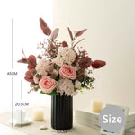 Blush Romance Luxe Pink Artificial Flower Arrangement realistic artificial flower arrangement – product view 8