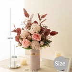 Blush Romance Luxe Pink Artificial Flower Arrangement realistic artificial flower arrangement – product view 9