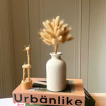 Faux Pampas Grass & Blossom Neutral Artisan Arrangement realistic artificial flower arrangement – product view 6