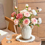 Blush Rose Symphony Artificial Flower Arrangement realistic artificial flower arrangement