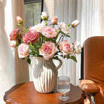 Blush Rose Symphony Artificial Flower Arrangement realistic artificial flower arrangement – product view 4