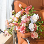 Blush Rose Symphony Artificial Flower Arrangement realistic artificial flower arrangement – product view 5