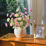Champagne Blush Ranunculus Elegance Artificial Flower Arrangement realistic artificial flower arrangement – product view 3