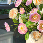 Champagne Blush Ranunculus Elegance Artificial Flower Arrangement realistic artificial flower arrangement – product view 5