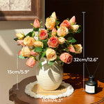Vintage Oil-Paint Rose Elegance Artificial Flower Arrangement realistic artificial flower arrangement – product view 6