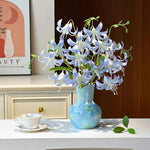 Nordic Sky Blue Lily Artificial Flower Arrangement realistic artificial flower arrangement – product view 6
