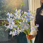 Nordic Sky Blue Lily Artificial Flower Arrangement realistic artificial flower arrangement – product view 8