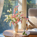 Blush & Ivory Forsythia Elegance Artificial Flower Arrangement realistic artificial flower arrangement