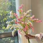 Blush & Ivory Forsythia Elegance Artificial Flower Arrangement realistic artificial flower arrangement – product view 7