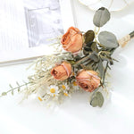 Faux Autumn Rose Bouquet - Terracotta & White realistic artificial flower arrangement – product view 2