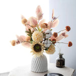 Artificial Flower Arrangement - Sunflower & Autumn Blooms realistic artificial flower arrangement – product view 3