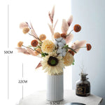 Artificial Flower Arrangement - Sunflower & Autumn Blooms realistic artificial flower arrangement – product view 6