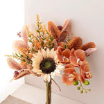 Faux Autumn Arrangement - Sunflower & Autumn Blooms realistic artificial flower arrangement – product view 2