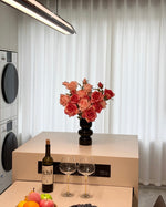 Blush & Coral Rose Bouquet Artificial Flower Arrangement realistic artificial flower arrangement – product view 3
