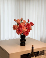 Blush & Coral Rose Bouquet Artificial Flower Arrangement realistic artificial flower arrangement – product view 4