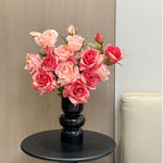 Blush & Coral Rose Bouquet Artificial Flower Arrangement realistic artificial flower arrangement
