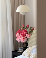 Blush & Coral Rose Bouquet Artificial Flower Arrangement realistic artificial flower arrangement – product view 6