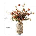 Artificial Flower Arrangement - Orange PomPom & Cream Flower realistic artificial flower arrangement – product view 11