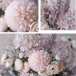 Artificial Flower Arrangement - Pink & Purple Mixed Blooms realistic artificial flower arrangement – product view 5