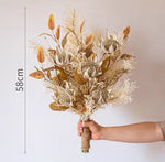 Artificial Flower Arrangement - Neutral Tones Protea & Foliage realistic artificial flower arrangement – product view 3