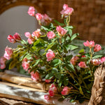 Rustic Elegance Blush & Coral Rose Artificial Flower Arrangement realistic artificial flower arrangement – product view 4