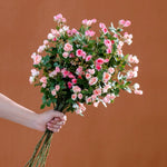Rustic Elegance Blush & Coral Rose Artificial Flower Arrangement realistic artificial flower arrangement – product view 2