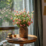 Rustic Elegance Blush & Coral Rose Artificial Flower Arrangement realistic artificial flower arrangement – product view 6