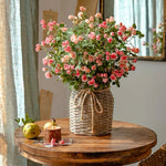 Rustic Elegance Blush & Coral Rose Artificial Flower Arrangement realistic artificial flower arrangement – product view 7