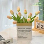 Ethereal Blush Tulip Artificial Flower Arrangement realistic artificial flower arrangement – product view 8