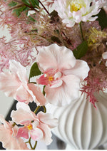 Misty Blush Wabi-Sabi Vase Artificial Flower Arrangement realistic artificial flower arrangement – product view 6