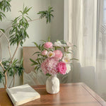 Blush Woodland Rose & Hydrangea Artificial Flower Arrangement realistic artificial flower arrangement – product view 12