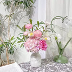 Blush Woodland Rose & Hydrangea Artificial Flower Arrangement realistic artificial flower arrangement – product view 7