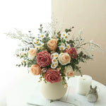 Luxe Blush Serenity Ensemble Artificial Flower Arrangement realistic artificial flower arrangement – product view 4