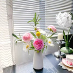 Blush Woodland Rose & Hydrangea Artificial Flower Arrangement realistic artificial flower arrangement – product view 8