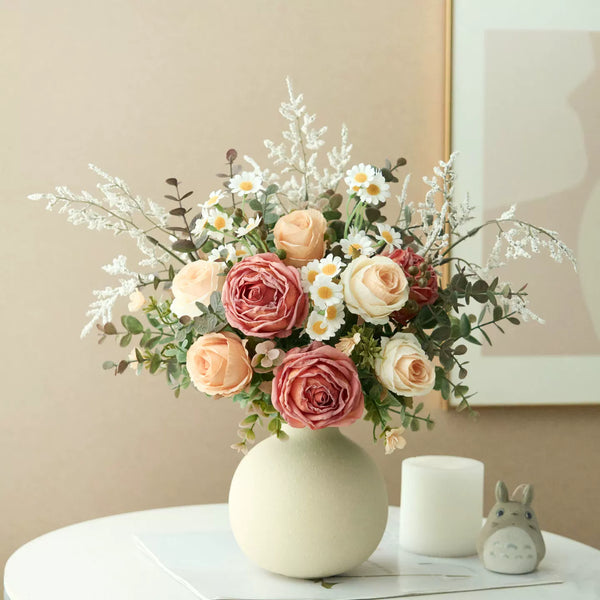 Luxe Blush Serenity Ensemble Artificial Flower Arrangement realistic artificial flower arrangement