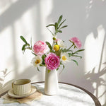 Blush Woodland Rose & Hydrangea Artificial Flower Arrangement realistic artificial flower arrangement – product view 5