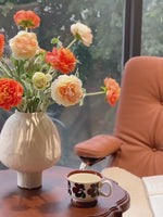 Ethereal Apricot Ranunculus Entryway Artificial Flower Arrangement realistic artificial flower arrangement – product view 3