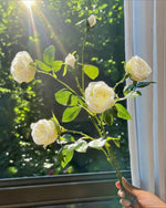 Luxe White Spray Rose Artificial Flower Arrangement realistic artificial flower arrangement – product view 7