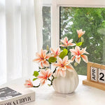 Luxe Ombré Magnolia Tabletop Artificial Flower Arrangement realistic artificial flower arrangement – product view 2