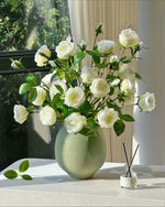 Luxe White Spray Rose Artificial Flower Arrangement realistic artificial flower arrangement – product view 4