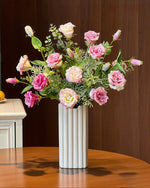 Soft Pink Lisianthus Artificial Flower Arrangement realistic artificial flower arrangement