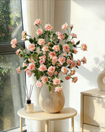 Blush Bubble Rose Artificial Flower Arrangement realistic artificial flower arrangement – product view 4