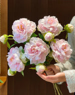 Blush Peony Bloom Artificial Flower Arrangement realistic artificial flower arrangement – product view 2
