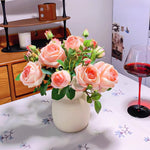 Ethereal Blush Rose Tablescape Artificial Flower Arrangement realistic artificial flower arrangement – product view 7