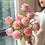 Soft Snow Bloom Artificial Flower Arrangement realistic artificial flower arrangement – product view 3