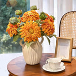 Vintage Fluffy Sunflower Artificial Flower Arrangement realistic artificial flower arrangement – product view 10
