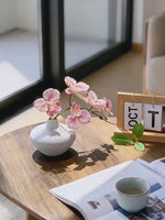 Soft Blush Phalaenopsis Artificial Flower Arrangement realistic artificial flower arrangement – product view 3