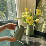Golden Tulip Artificial Flower Arrangement for Warm Minimalist Living Spaces realistic artificial flower arrangement – produc